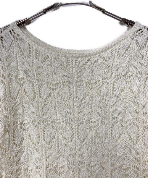 Spick and Span（スピックアンドスパン）Spick and Span (スピックアンドスパン) 25SS ギマコットン透かし編みボートネックニット アイボリー サイズ:FREEの古着・服飾アイテム