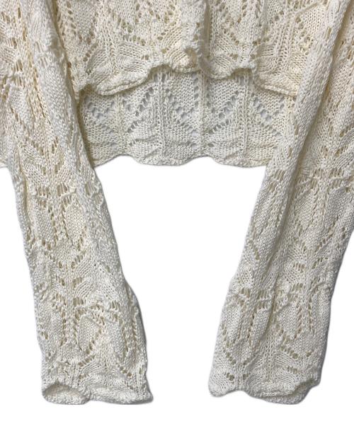 Spick and Span（スピックアンドスパン）Spick and Span (スピックアンドスパン) 25SS ギマコットン透かし編みボートネックニット アイボリー サイズ:FREEの古着・服飾アイテム