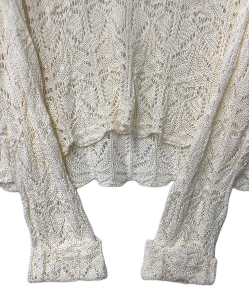 Spick and Span（スピックアンドスパン）Spick and Span (スピックアンドスパン) 25SS ギマコットン透かし編みボートネックニット アイボリー サイズ:FREEの古着・服飾アイテム