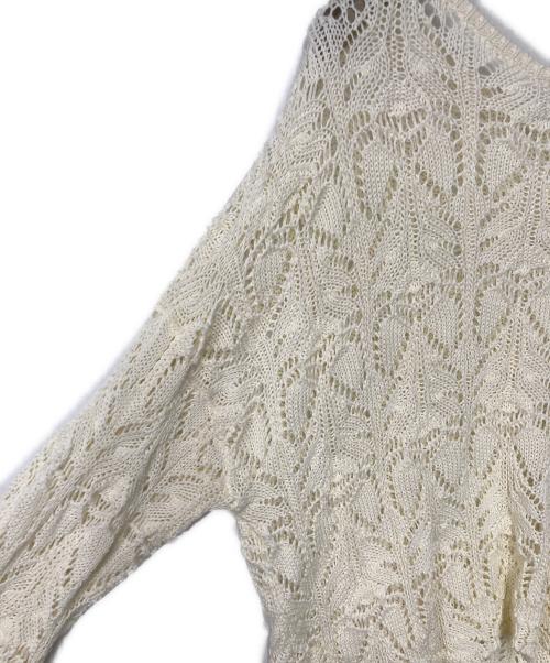 Spick and Span（スピックアンドスパン）Spick and Span (スピックアンドスパン) 25SS ギマコットン透かし編みボートネックニット アイボリー サイズ:FREEの古着・服飾アイテム