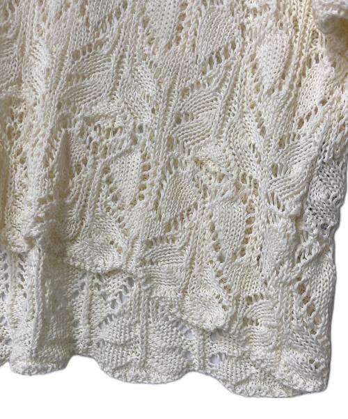 Spick and Span（スピックアンドスパン）Spick and Span (スピックアンドスパン) 25SS ギマコットン透かし編みボートネックニット アイボリー サイズ:FREEの古着・服飾アイテム