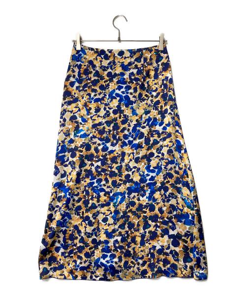 ESTNATION（エストネーション）ESTNATION (エストネーション) フラワープリントスカート ブルー サイズ:38の古着・服飾アイテム