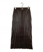 IRENEアイレネ）の古着「フェイクレザープリーツスカート 23A87002」｜ブラウン