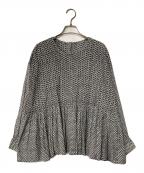 maison de soilメゾンドソイル）の古着「総柄ブラウス」｜ブラック×ホワイト