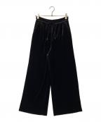 SACRAサクラ）の古着「TRIACETATE VELOUR PANTS/トリアセテート ベロア パンツ」｜ブラック