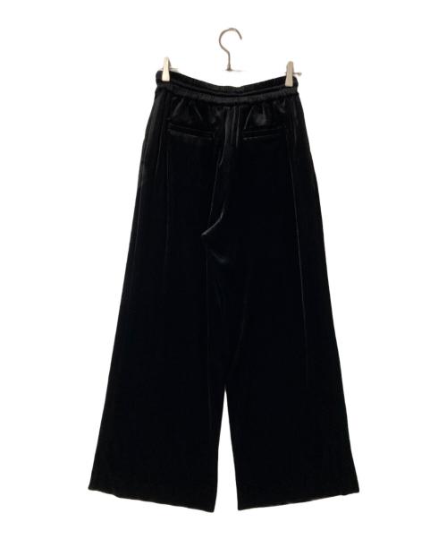 SACRA（サクラ）SACRA (サクラ) TRIACETATE VELOUR PANTS/トリアセテート ベロア パンツ ブラック サイズ:38の古着・服飾アイテム