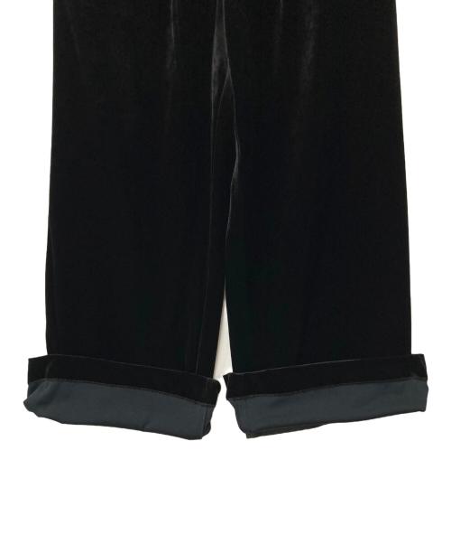 SACRA（サクラ）SACRA (サクラ) TRIACETATE VELOUR PANTS/トリアセテート ベロア パンツ ブラック サイズ:38の古着・服飾アイテム