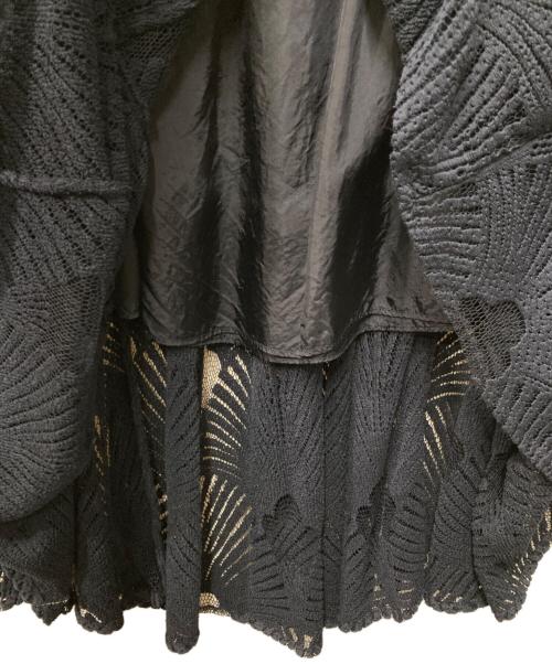 IENA LA BOUCLE（イエナ ラ ブークル）IENA LA BOUCLE (イエナ ラ ブークル) リーフ柄レース ティアードスカート ネイビー サイズ:36の古着・服飾アイテム