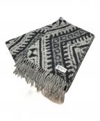 JOHNSTONS OF ELGINジョンストンズオブエルガン）の古着「総柄カシミヤウールマフラー」｜ブラック×グレー