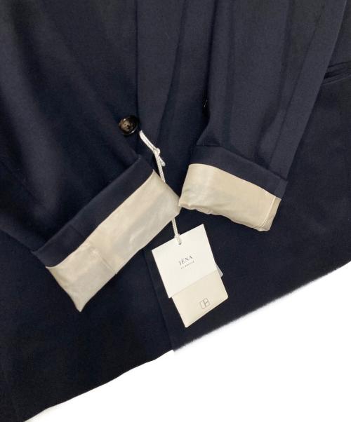IENA LA BOUCLE（イエナ ラ ブークル）IENA LA BOUCLE (イエナ ラ ブークル) ウールサテンテーラードジャケット ネイビー サイズ:38の古着・服飾アイテム