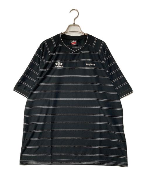 SUPREME（シュプリーム）SUPREME (シュプリーム) UMBRO (アンブロ) Stripe Soccer Jersey ストライプサッカージャージー ブラック サイズ:ASIA XLの古着・服飾アイテム