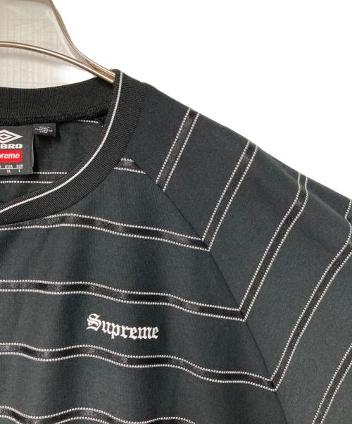 SUPREME（シュプリーム）SUPREME (シュプリーム) UMBRO (アンブロ) Stripe Soccer Jersey ストライプサッカージャージー ブラック サイズ:ASIA XLの古着・服飾アイテム
