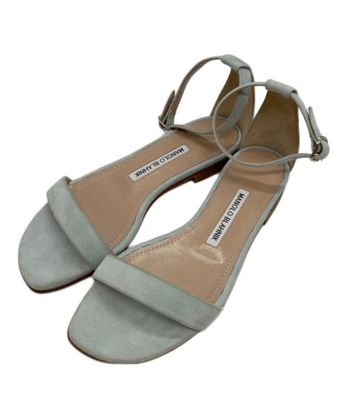 Manolo Blahnik（マノロブラニク）Manolo Blahnik (マノロブラニク) Chafla Ankle Strap Sandal チャフラアンクルストラップサンダル ブルー サイズ:36 1/2の古着・服飾アイテム