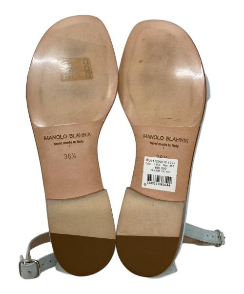 Manolo Blahnik（マノロブラニク）Manolo Blahnik (マノロブラニク) Chafla Ankle Strap Sandal チャフラアンクルストラップサンダル ブルー サイズ:36 1/2の古着・服飾アイテム