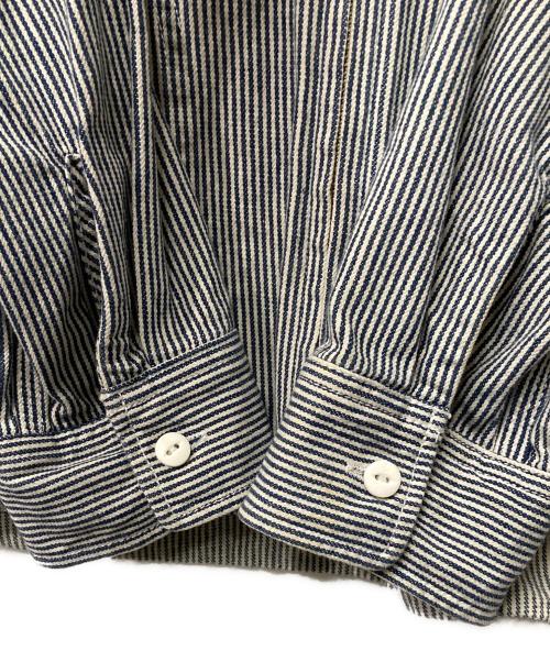 stussy（ステューシー）stussy (ステューシー) ジップアップストライプフーデットジャケット ネイビー×ホワイト サイズ:LARGEの古着・服飾アイテム