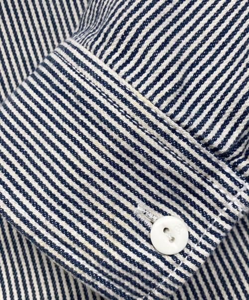 stussy（ステューシー）stussy (ステューシー) ジップアップストライプフーデットジャケット ネイビー×ホワイト サイズ:LARGEの古着・服飾アイテム