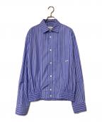 ADER errorアーダーエラー）の古着「Tarv shirt シャツ BMADFWSH0102ST」｜ブルー×ホワイト