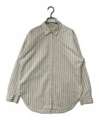 YANUKヤヌーク）の古着「ストライプシャツ 57143803」｜ベージュ×ネイビー