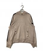 MONCLERモンクレール）の古着「FELPA CON CAPPUCCIO スウェットプルパーカー G20918G00025 899FL」｜ベージュ×ブラック