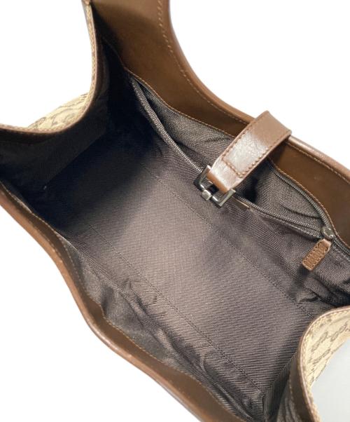 GUCCI（グッチ）GUCCI (グッチ) ジャッキー GGキャンバス ワンショルダーバッグ ベージュ×ブラウンの古着・服飾アイテム