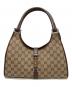 GUCCI（グッチ）の古着「ジャッキー GGキャンバス ワンショルダーバッグ」｜ベージュ×ブラウン