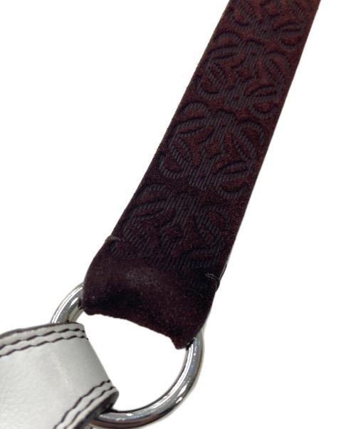 LOEWE（ロエベ）LOEWE (ロエベ) アナグラム スエード切替ベルト 180507 ホワイト サイズ:80/32の古着・服飾アイテム