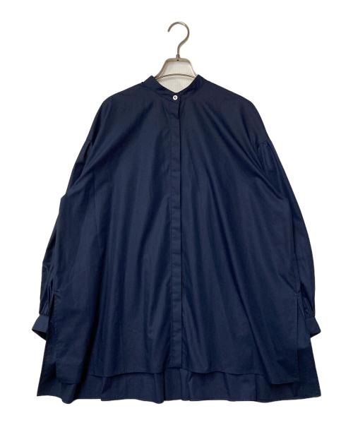 LE PHIL（ル フィル）LE PHIL (ル フィル) ライトタイプライターギャザーブラウス ネイビー サイズ:SIZE Freeの古着・服飾アイテム