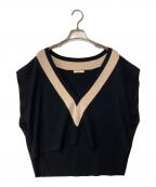 LE PHILル フィル）の古着「ラインジレ 534-3170517」｜ブラック×ベージュ