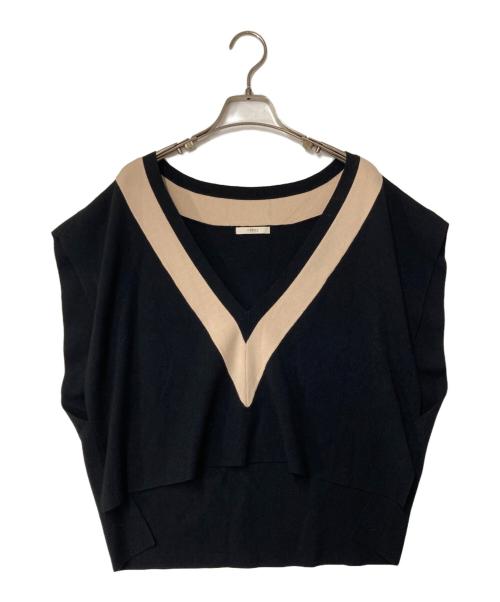 LE PHIL（ル フィル）LE PHIL (ル フィル) ラインジレ 534-3170517 ブラック×ベージュ サイズ:Fの古着・服飾アイテム