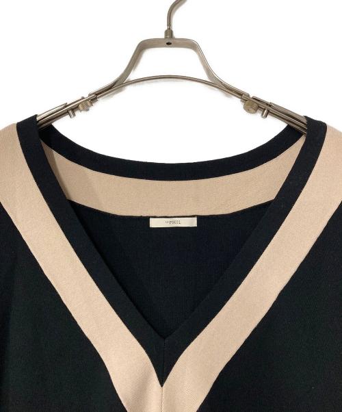 LE PHIL（ル フィル）LE PHIL (ル フィル) ラインジレ 534-3170517 ブラック×ベージュ サイズ:Fの古着・服飾アイテム