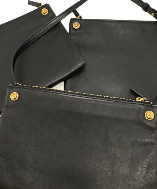 CELINE（セリーヌ）CELINE (セリーヌ) トリオラージショルダーバック ブラックの古着・服飾アイテム