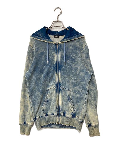 DIESEL（ディーゼル）DIESEL (ディーゼル) タイダイダメージジップパーカー インディゴ サイズ:SIZE Mの古着・服飾アイテム