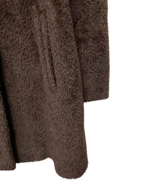 Max Mara Studio（マックスマーラ ストゥディオ）MAX MARA STUDIO (マックスマーラ ストゥディオ) アルパカ混スタンドカラーシャギーコート ブラウン サイズ:34の古着・服飾アイテム