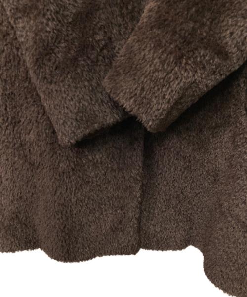 Max Mara Studio（マックスマーラ ストゥディオ）MAX MARA STUDIO (マックスマーラ ストゥディオ) アルパカ混スタンドカラーシャギーコート ブラウン サイズ:34の古着・服飾アイテム