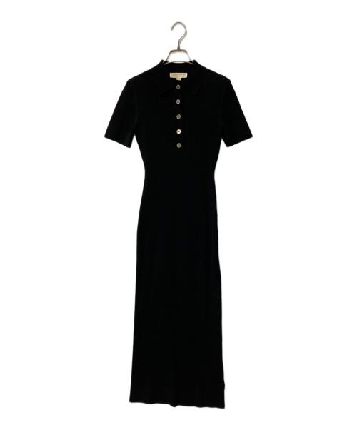 MICHAEL KORS（マイケル・コース）MICHAEL KORS (マイケルコース) ニットポロワンピース ブラック サイズ:Sの古着・服飾アイテム