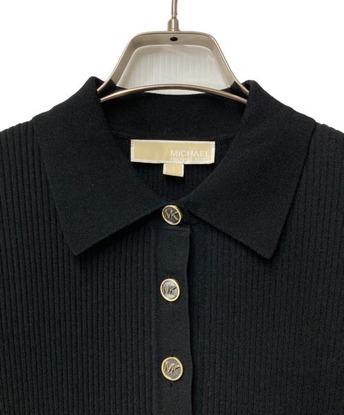 MICHAEL KORS（マイケル・コース）MICHAEL KORS (マイケルコース) ニットポロワンピース ブラック サイズ:Sの古着・服飾アイテム