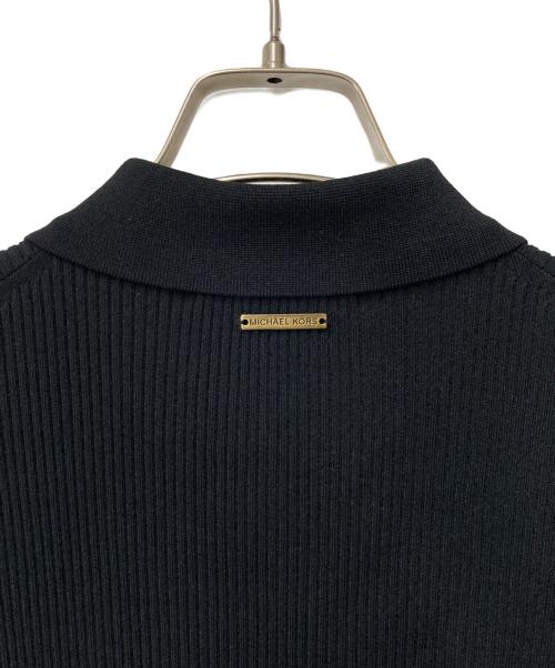 MICHAEL KORS（マイケル・コース）MICHAEL KORS (マイケルコース) ニットポロワンピース ブラック サイズ:Sの古着・服飾アイテム