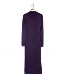 MICHAEL KORS（マイケル・コース）の古着「ストレッチ ウール モックネック ドレス MF482Q14VR」｜パープル
