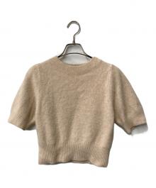Snidel（スナイデル）の古着「フォックスカシミヤハーフスリーブプルオーバー」｜ベージュ