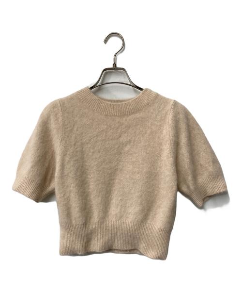Snidel（スナイデル）Snidel (スナイデル) フォックスカシミヤハーフスリーブプルオーバー ベージュ サイズ:SIZE Freeの古着・服飾アイテム