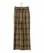 ADOREアドーア）の古着「ウールチェックパンツ」｜ブラウン