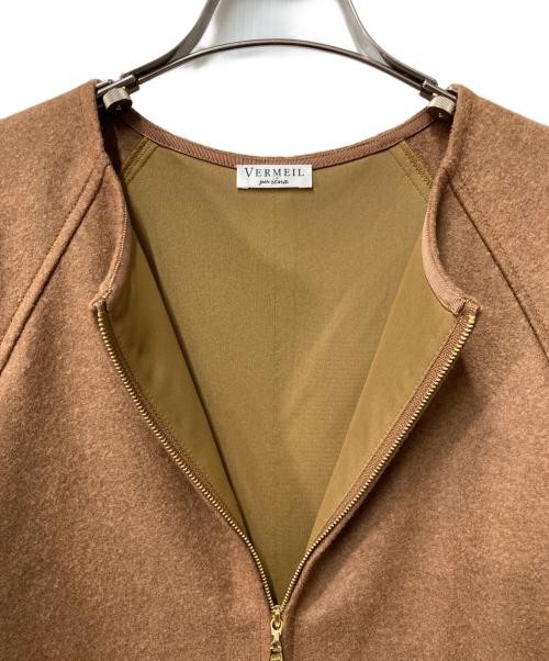 VERMEIL par iena（ヴェルメイユ パー イエナ）VERMEIL par iena (ヴェルメイユ パー イエナ) ウールリング圧縮 パフスリーブチュニックワンピース ブラウン サイズ:FREEの古着・服飾アイテム