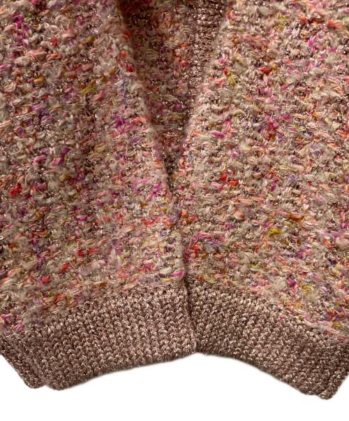 VERMEIL par iena（ヴェルメイユ パー イエナ）VERMEIL par iena (ヴェルメイユ パー イエナ) ウィンターツイード ニットカーディガン ピンク サイズ:FREEの古着・服飾アイテム