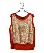 ETROエトロ）の古着「シルク切替ニットベスト」｜オレンジ