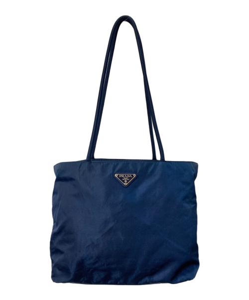 PRADA（プラダ）PRADA (プラダ) ナイロンワンショルダートートバッグ ネイビーの古着・服飾アイテム