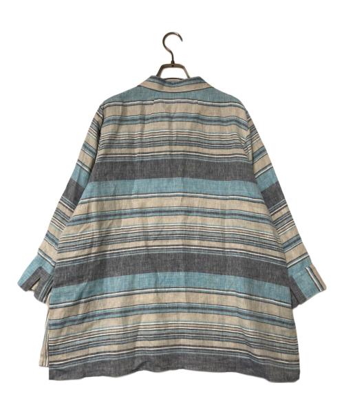 Leilian（レリアン）LEILIAN (レリアン) リネンオープンカラーシャツ ブルー サイズ:13の古着・服飾アイテム