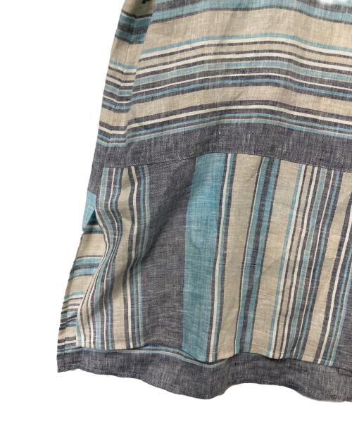 Leilian（レリアン）LEILIAN (レリアン) リネンオープンカラーシャツ ブルー サイズ:13の古着・服飾アイテム