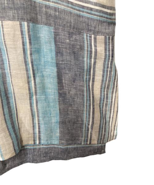 Leilian（レリアン）LEILIAN (レリアン) リネンオープンカラーシャツ ブルー サイズ:13の古着・服飾アイテム