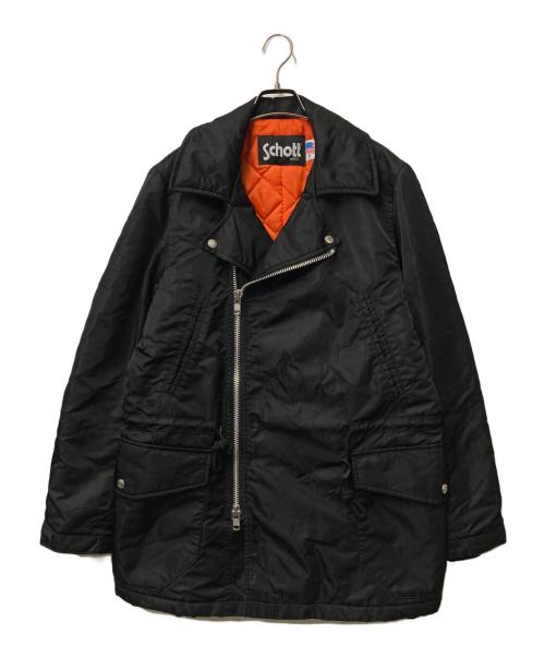 Schott（ショット）Schott (ショット) ナイロンダブルライダースコート ブラック サイズ:Ｍの古着・服飾アイテム