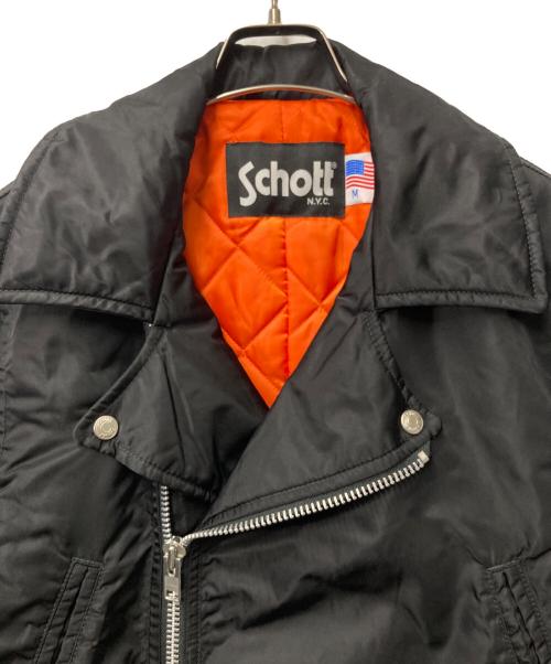 Schott（ショット）Schott (ショット) ナイロンダブルライダースコート ブラック サイズ:Ｍの古着・服飾アイテム